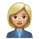 Woman Office Worker: Medium-Light Skin Tone on WhatsApp