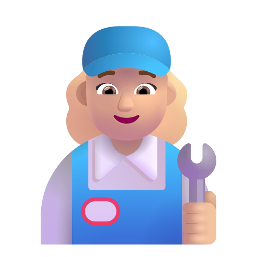 Woman Mechanic: Medium-Light Skin Tone on Microsoft 3D