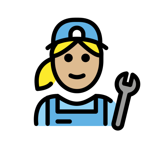 Woman Mechanic: Medium-Light Skin Tone on OpenMoji