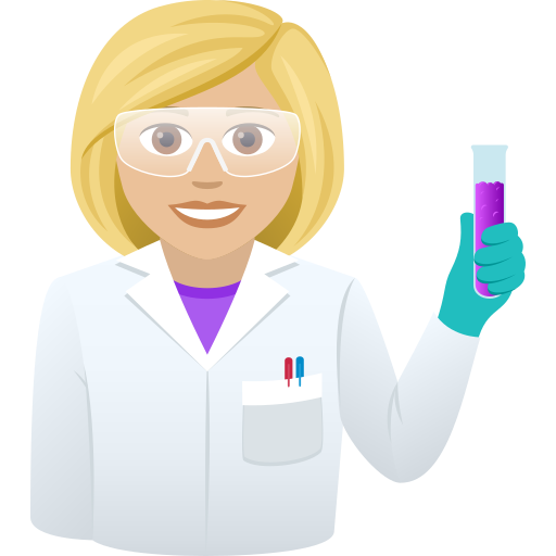 Woman Scientist: Medium-Light Skin Tone on JoyPixels