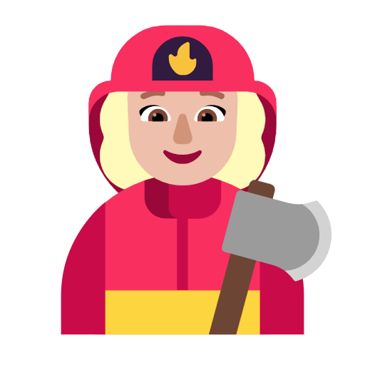 Woman Firefighter: Medium-Light Skin Tone on Microsoft Fluent