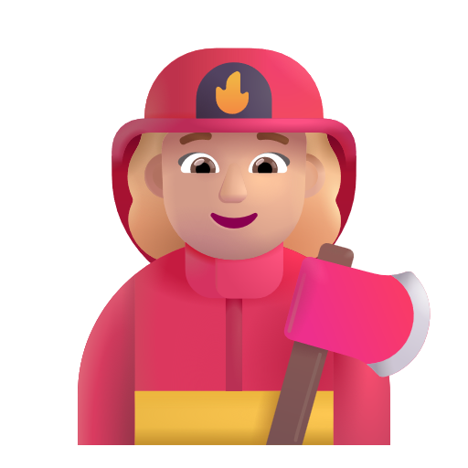 Woman Firefighter: Medium-Light Skin Tone on Microsoft 3D