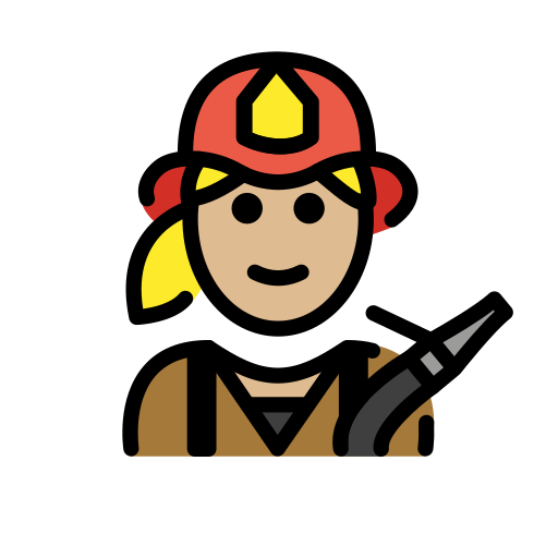 Woman Firefighter: Medium-Light Skin Tone on OpenMoji