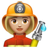 Woman Firefighter: Medium-Light Skin Tone on WhatsApp