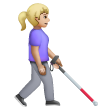Woman With White Cane Facing Right: Medium-Light Skin Tone on Samsung