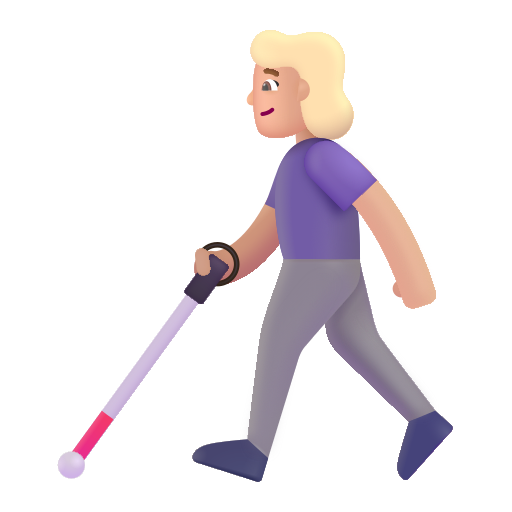 Woman With White Cane: Medium-Light Skin Tone on Microsoft 3D