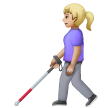Woman With White Cane: Medium-Light Skin Tone on Samsung