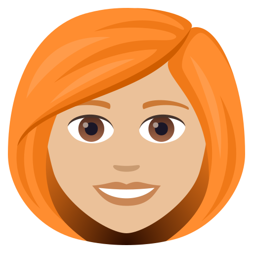 Woman: Red Hair: Medium-Light Skin Tone on JoyPixels