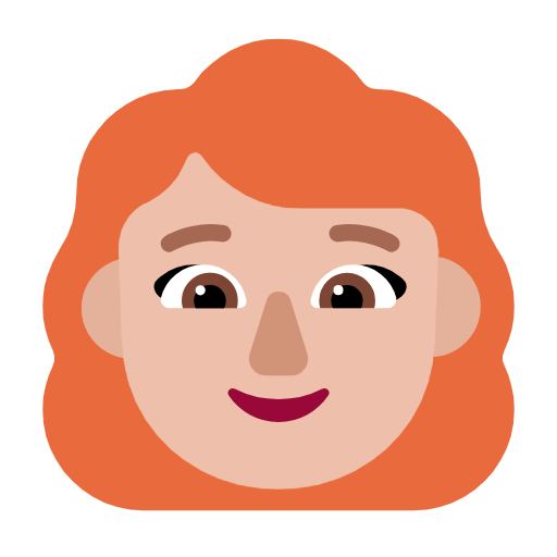 Woman: Red Hair: Medium-Light Skin Tone on Microsoft Fluent
