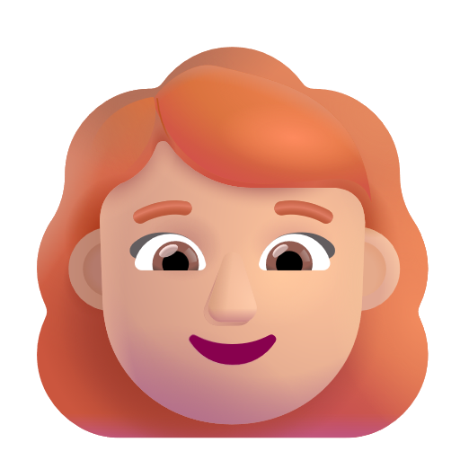 Woman: Red Hair: Medium-Light Skin Tone on Microsoft 3D