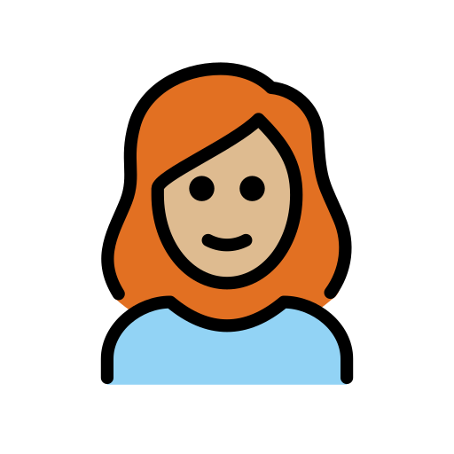 Woman: Red Hair: Medium-Light Skin Tone on OpenMoji