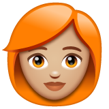 Woman: Red Hair: Medium-Light Skin Tone on WhatsApp