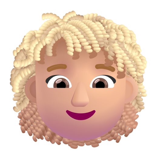 Woman: Curly Hair: Medium-Light Skin Tone on Microsoft 3D