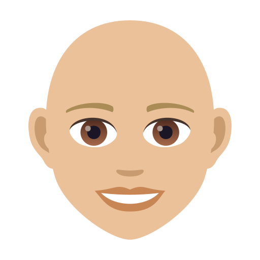 Woman: Bald: Medium-Light Skin Tone on JoyPixels