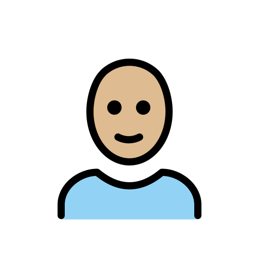 Woman: Bald: Medium-Light Skin Tone on OpenMoji