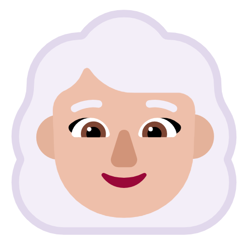 Woman: White Hair: Medium-Light Skin Tone on Microsoft Fluent