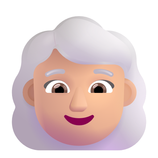 Woman: White Hair: Medium-Light Skin Tone on Microsoft 3D