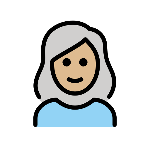 Woman: White Hair: Medium-Light Skin Tone on OpenMoji