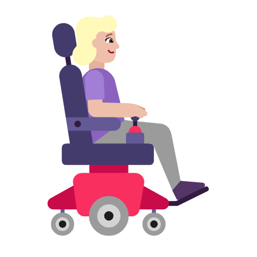 Woman In Motorized Wheelchair Facing Right: Medium-Light Skin Tone on Microsoft Fluent