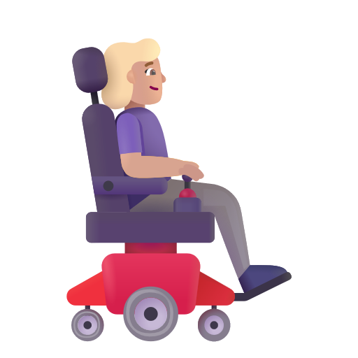 Woman In Motorized Wheelchair Facing Right: Medium-Light Skin Tone on Microsoft 3D