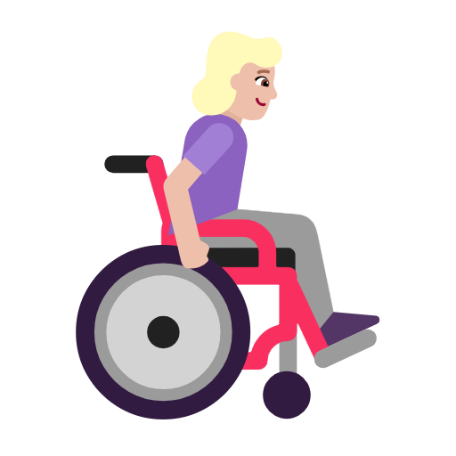 Woman In Manual Wheelchair Facing Right: Medium-Light Skin Tone on Microsoft Fluent