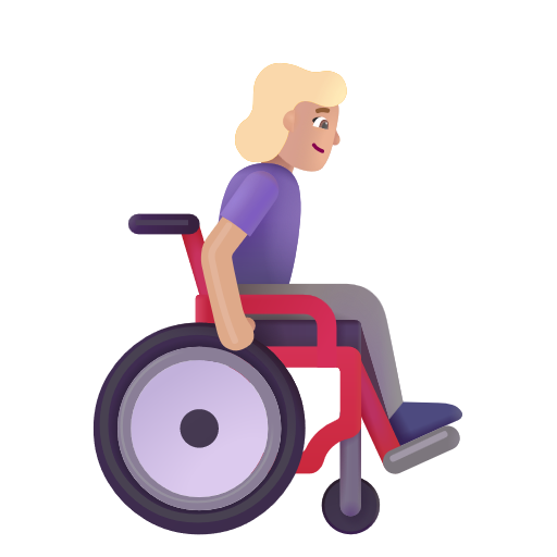 Woman In Manual Wheelchair Facing Right: Medium-Light Skin Tone on Microsoft 3D