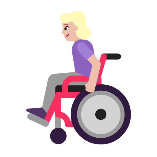 Woman In Manual Wheelchair: Medium-Light Skin Tone on Microsoft Fluent
