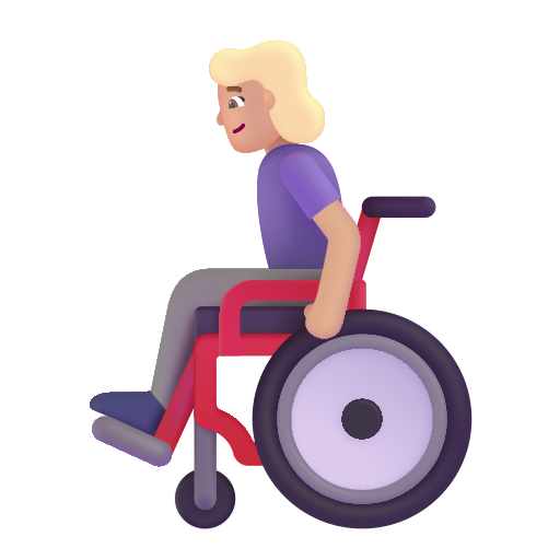 Woman In Manual Wheelchair: Medium-Light Skin Tone on Microsoft 3D