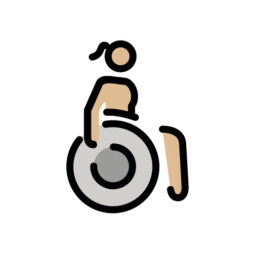 Woman In Manual Wheelchair: Medium-Light Skin Tone on OpenMoji