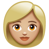 Woman: Medium-Light Skin Tone on WhatsApp