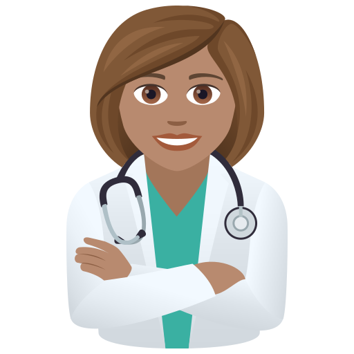 Woman Health Worker: Medium Skin Tone on JoyPixels