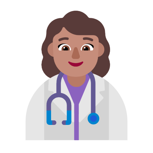 Woman Health Worker: Medium Skin Tone on Microsoft Fluent