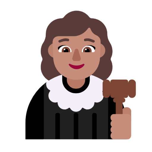 Woman Judge: Medium Skin Tone on Microsoft Fluent