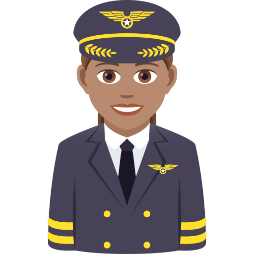 Woman Pilot: Medium Skin Tone on JoyPixels