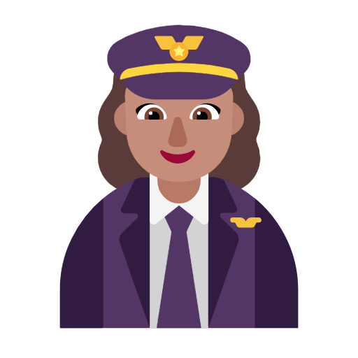 Woman Pilot: Medium Skin Tone on Microsoft Fluent