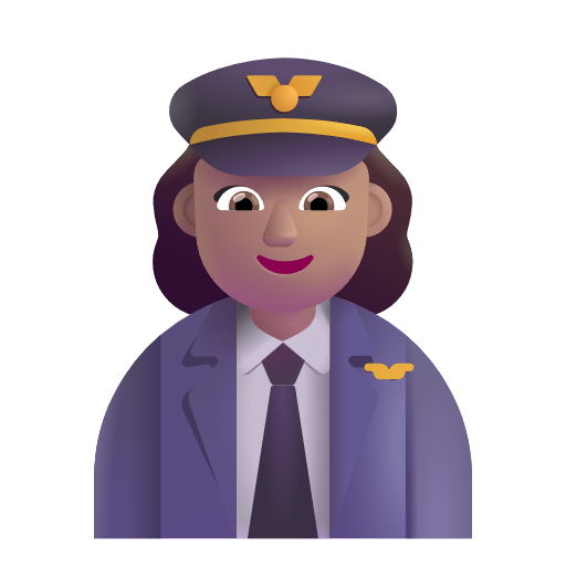Woman Pilot: Medium Skin Tone on Microsoft 3D