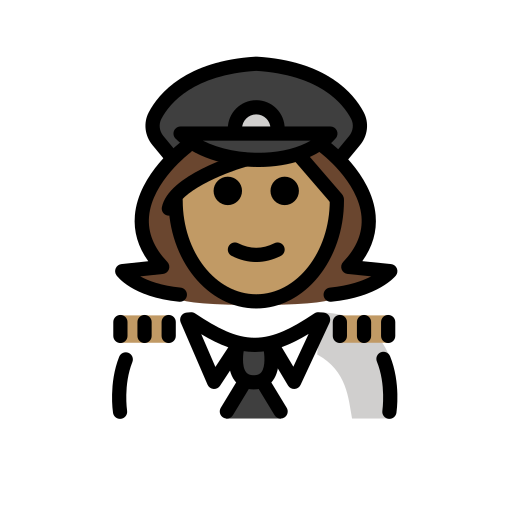 Woman Pilot: Medium Skin Tone on OpenMoji