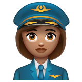 Woman Pilot: Medium Skin Tone on WhatsApp
