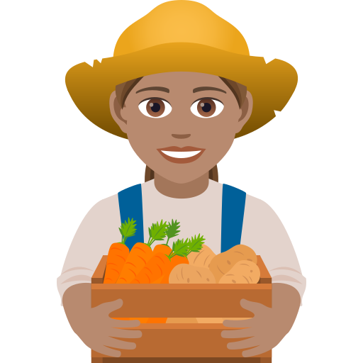 Woman Farmer: Medium Skin Tone on JoyPixels