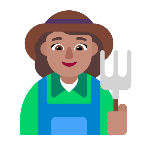 Woman Farmer: Medium Skin Tone on Microsoft Fluent