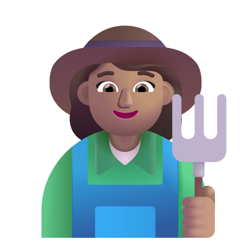 Woman Farmer: Medium Skin Tone on Microsoft 3D