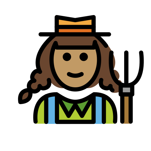Woman Farmer: Medium Skin Tone on OpenMoji