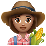 Woman Farmer: Medium Skin Tone on WhatsApp