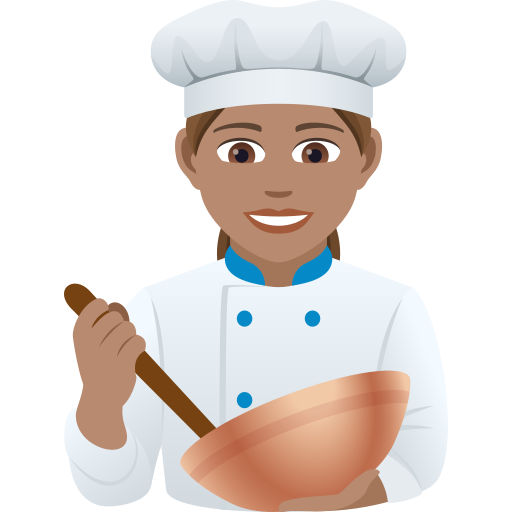 Woman Cook: Medium Skin Tone on JoyPixels