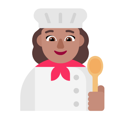 Woman Cook: Medium Skin Tone on Microsoft Fluent