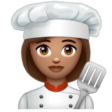 Woman Cook: Medium Skin Tone on WhatsApp