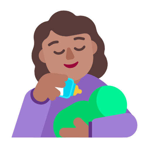 Woman Feeding Baby: Medium Skin Tone on Microsoft Fluent