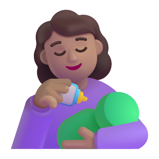 Woman Feeding Baby: Medium Skin Tone on Microsoft 3D