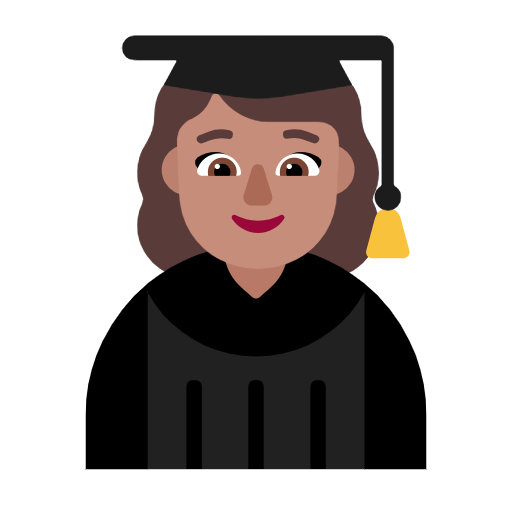 Woman Student: Medium Skin Tone on Microsoft Fluent