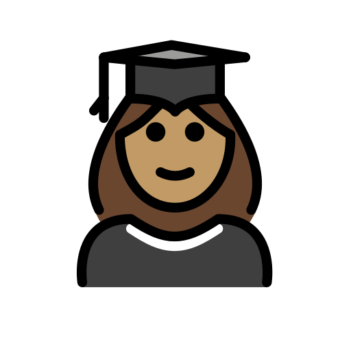 Woman Student: Medium Skin Tone on OpenMoji